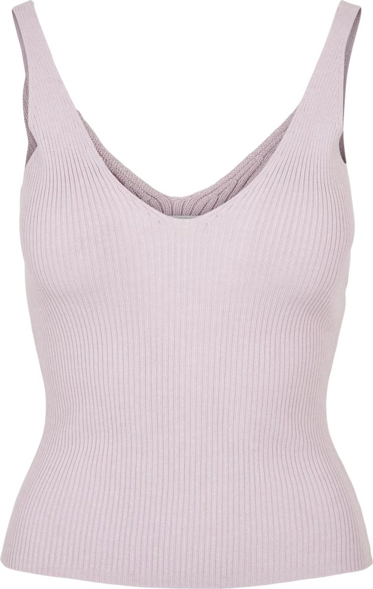 Urban Classics Rib Knit Mouwloze top XL Paars