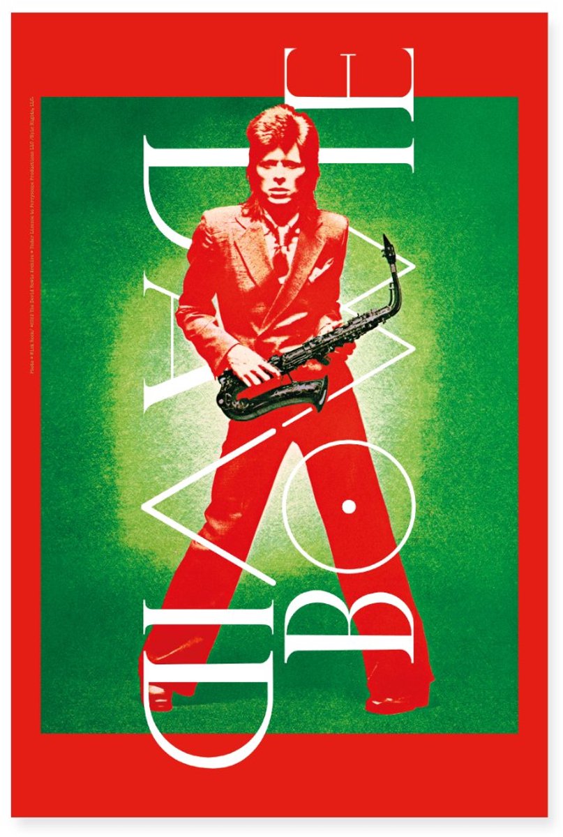 David Bowie Poster Bowie Met Saxofoon Poster 40x60 cm