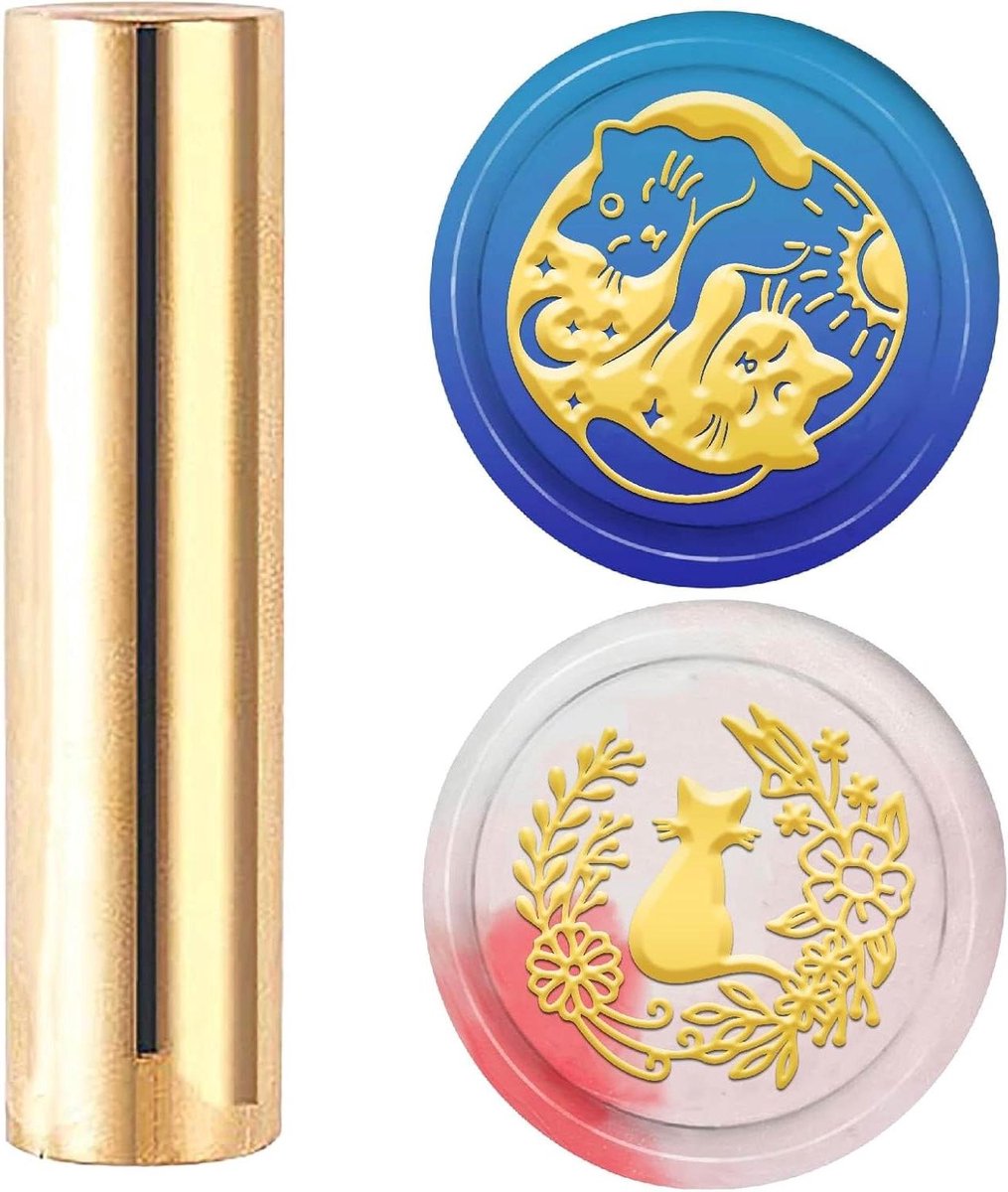 CSGoods - Wax Seal Stempel met Kat Patroon 15mm - Geschikt voor Bruiloft Uitnodigingen en Wijnverpakkingen