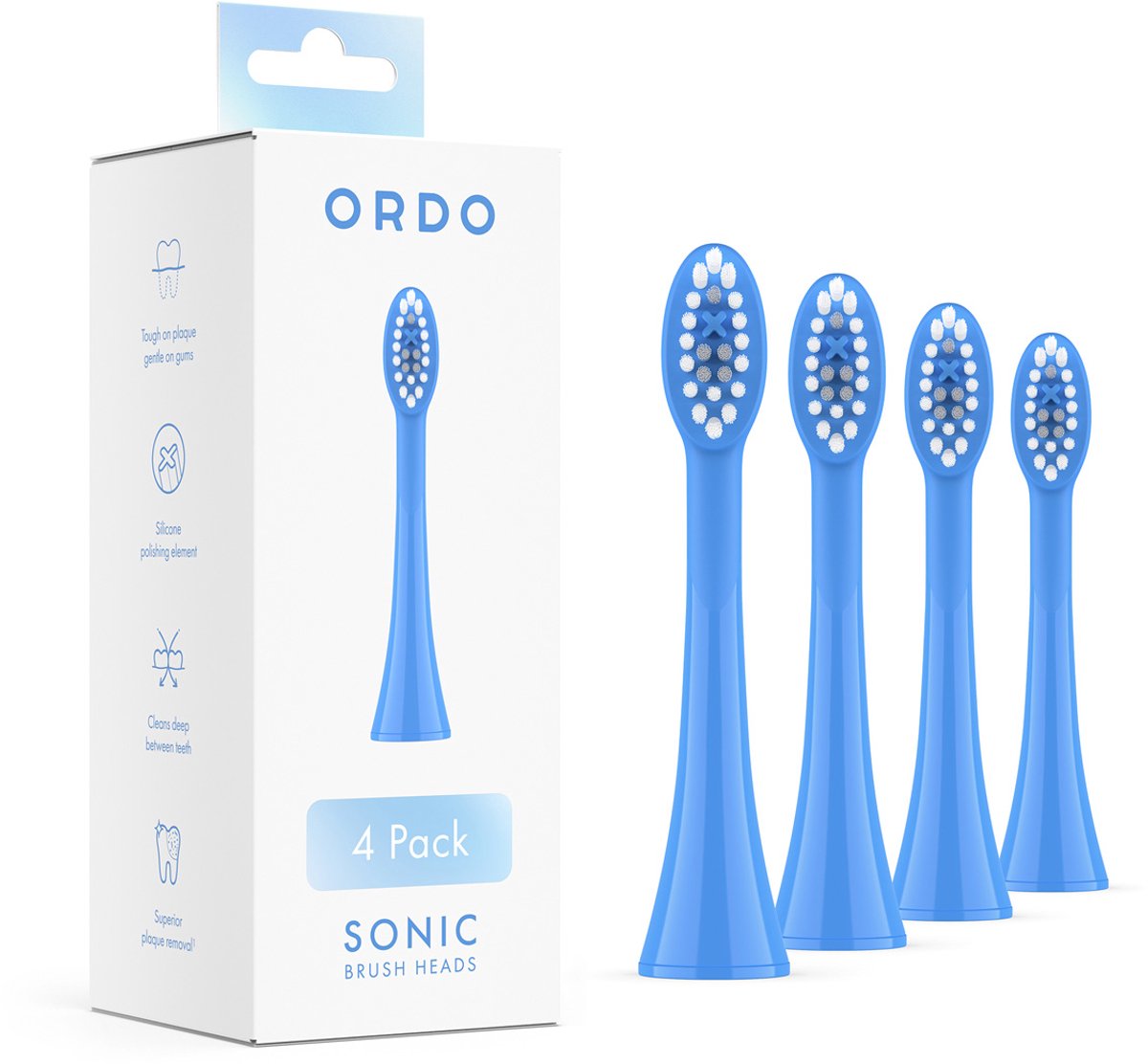 Ordo Sonic Opzetborstel Arctic Blue - Elektrische Tandenborstel Set van 4 Stuks