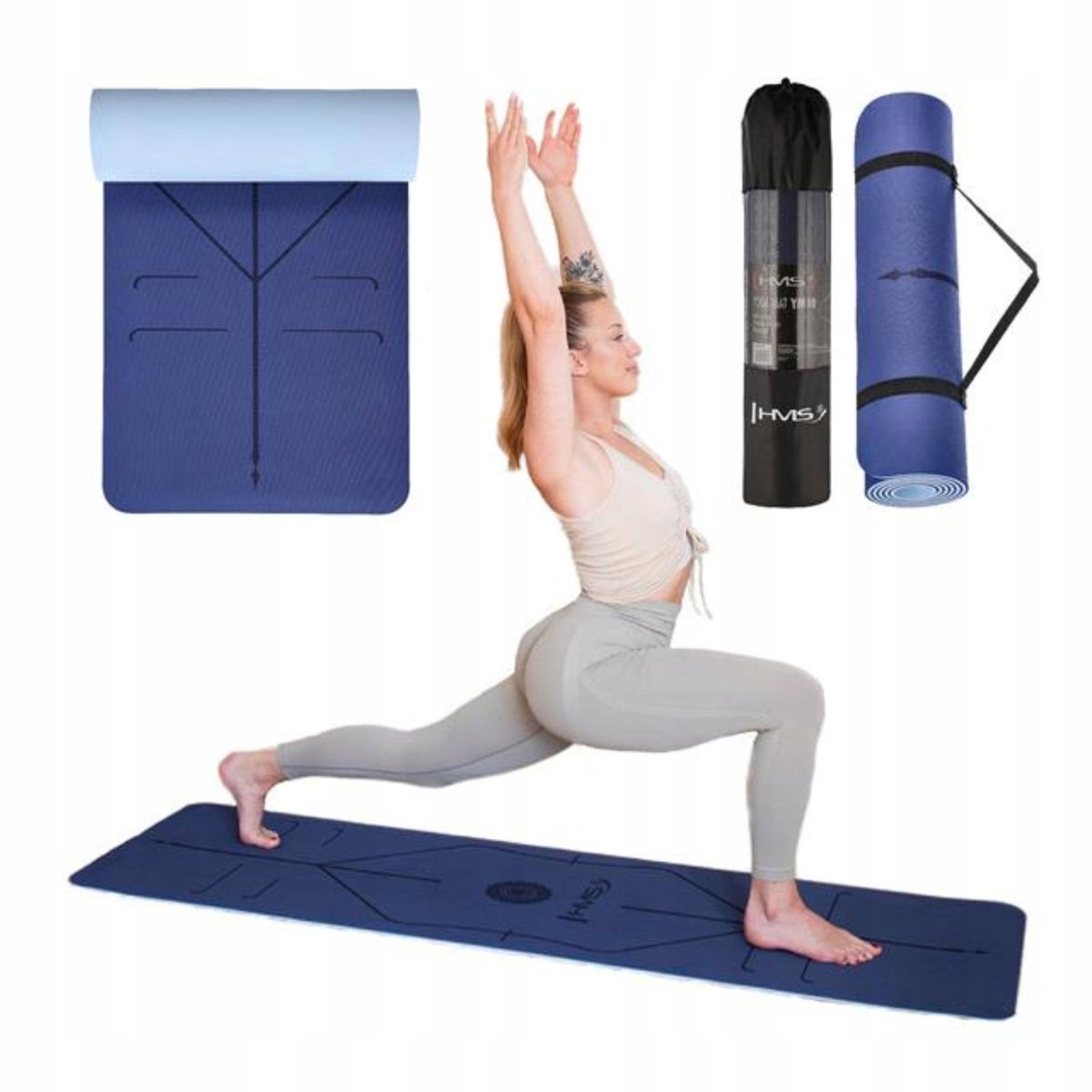 HMS YM10 Trainingsmat TPE - Antislip & Comfortabel voor Yoga & Fitness