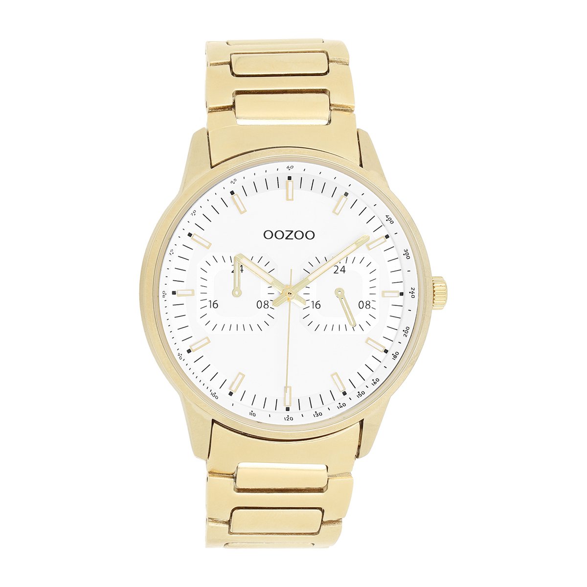 OOZOO Timepieces - Goudkleurige horloge met roestvrijstalen armband - C11623