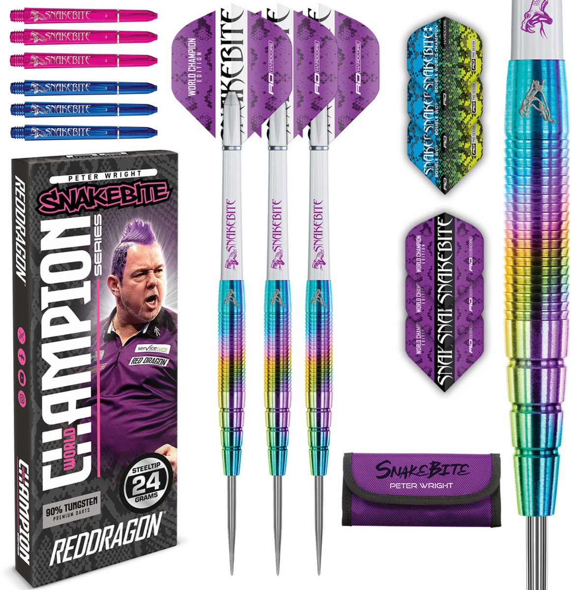Red Dragon Peter Wright Snakebite Champion Series 90% Dartshopper Exclusives - Dartpijlen