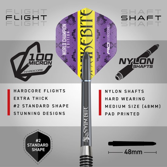 Red Dragon Peter Wright Snakebite Champion Series 80% Dartshopper Exclusives - Dartpijlen van Merkloos — afbeelding 2