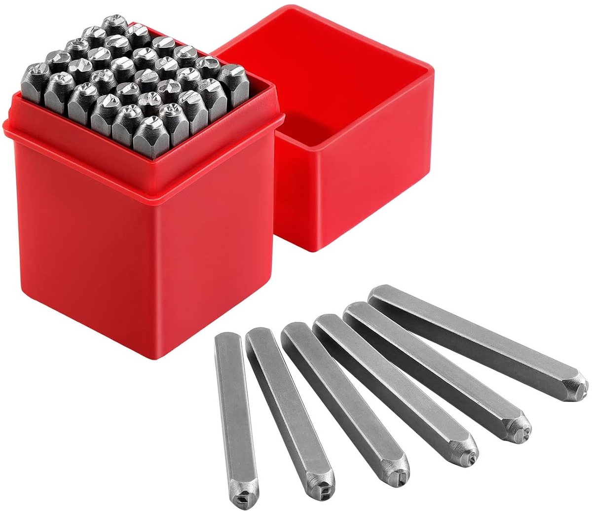 TRANKIELO® - Set van 36 slagletters 4 mm - Hoogwaardige metalen stempels voor metaal, hout, leer - Persoonlijk ontwerp