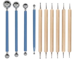 10-delige pointillisme-gereedschapsset - reliëfpennen - traceerpennen - geschikt voor het beschilderen van rotsen, nail art, pottenbakken,…