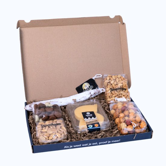 Zuivelhoeve Heerlijk avondje is gekomen Borrelpakket cadeau - Borrelbox voor thuis - Sinterklaas Snackpakket - Sinterklaas cadeau mannen en vrouwen - Cadeaupakketten eten & drinken - Alles voor de Borrelplank - Altijd vers - Proef & Geniet