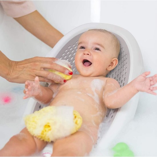 Vouwbare en Comfortabele Badsteun voor Baby's van 0-8 Maanden - Grijs — afbeelding 4