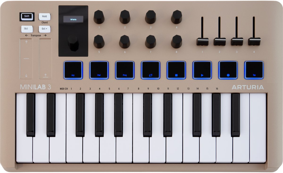 Arturia MiniLab 3 Champagne - Midi Keyboard