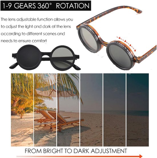 Polarized Round Adjustable Sunglasses for Men and Women - UV400 Protection for Beach and Outdoor Activities — afbeelding 3