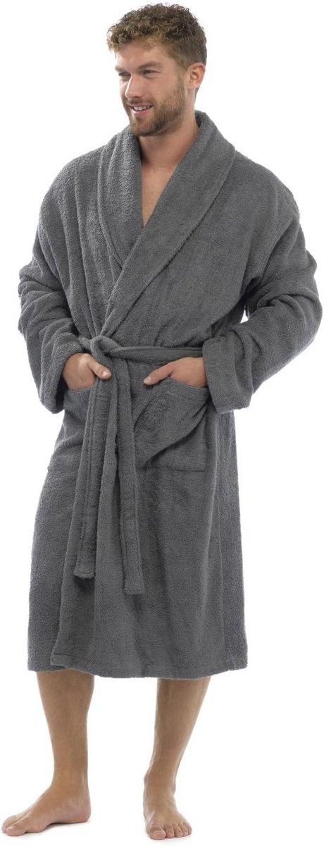 Luxe 100% Katoenen Badjas voor Mannen - Volledige Lengte, Perfect voor Douche en Spa