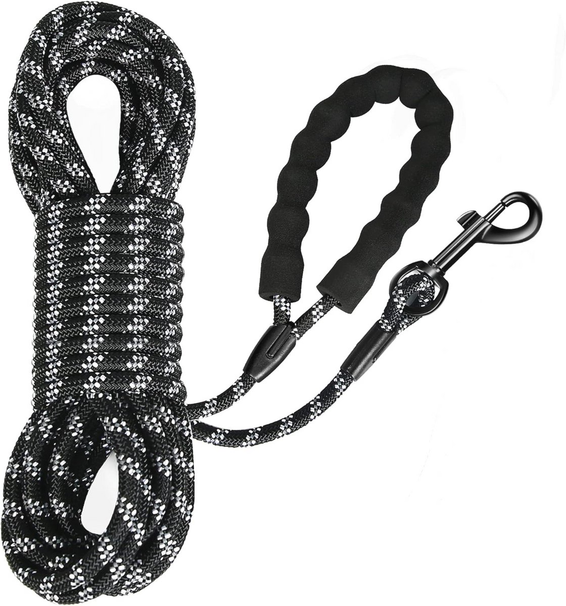 Duurzame Hondentraintouw voor Grote en Kleine Honden - 15m Leash met Verstelbare Handgreep en 360° Carabiner
