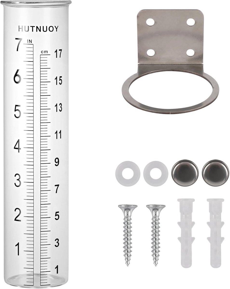Regenmeter met Montagebeugel - 7 Inch Capaciteit voor Tuin en Buiten