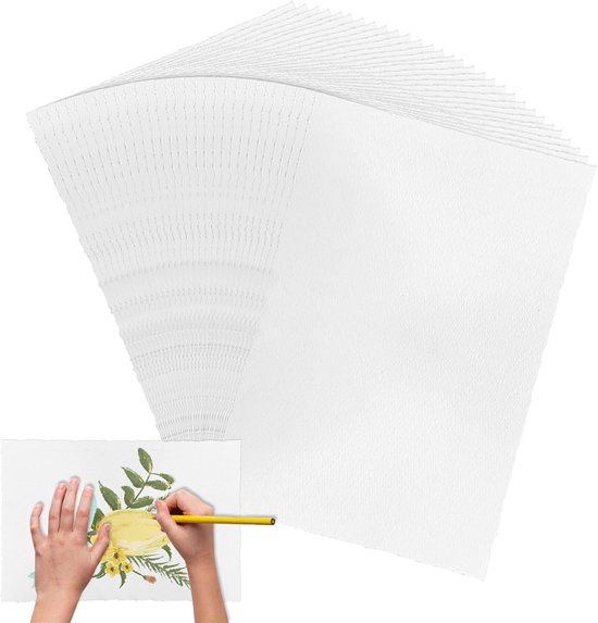 Msymsyu 300GSM Handgeschept Aquarelpapier - Dik Structuurpapier Voor Tekenen, Schrijven En Uitnodigingen