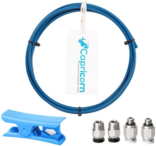 QitinDasen 3 Meter 3D Printer PTFE Teflon Buis, met 6 Stuks PC4-M6 Pneumatische Connector en 6 Stuks PC4-M10 Pneumatische Connector