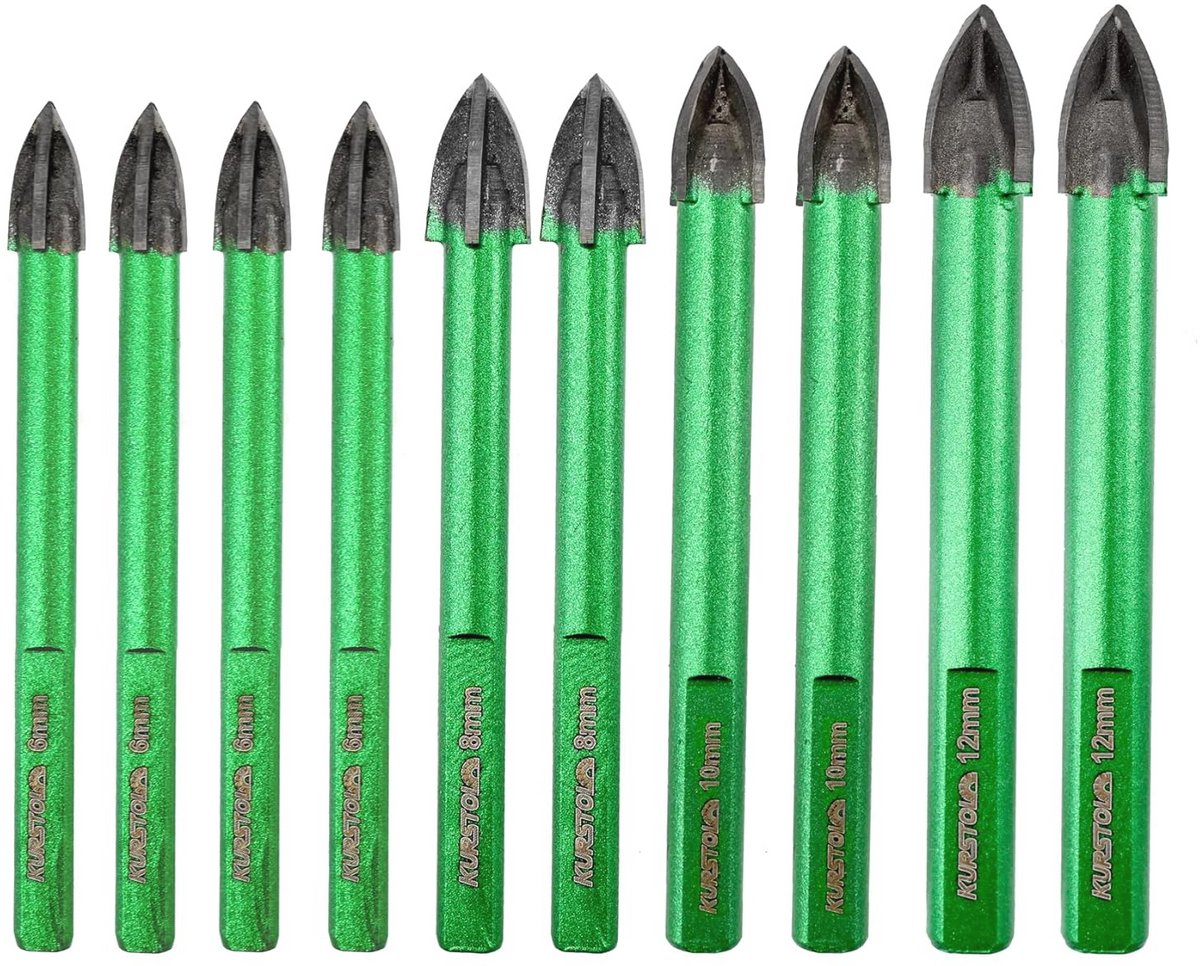 Tegelboorset 10 stuks van 6 tot 12 mm - Diamantboren voor Keramiek, Glas, Hout en Kunststof