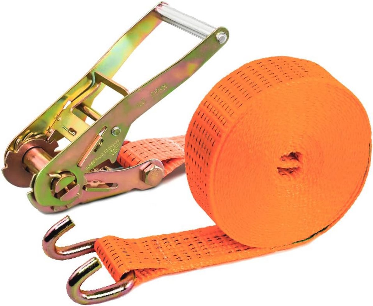 Heavy Duty Spanbanden 8.5M – Ratelriemen met Haak – Sjorbanden tot 8000 kg Breuksterkte