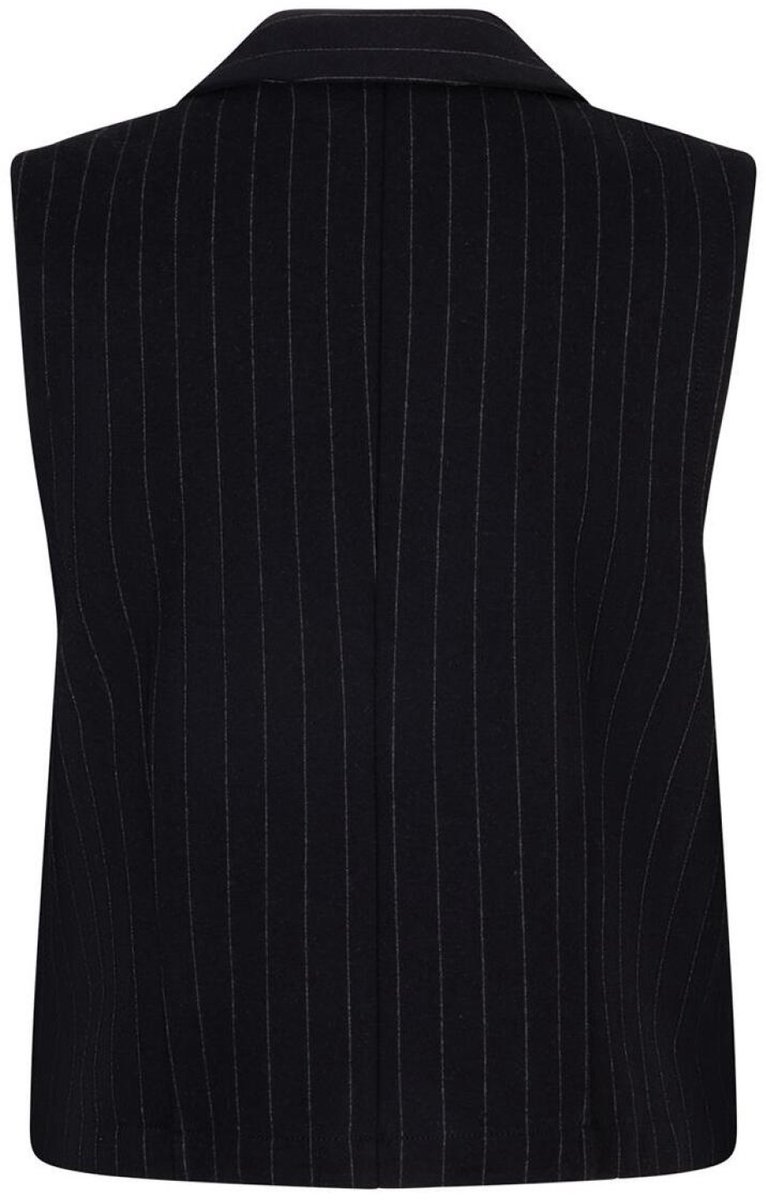 Red Button Gilet Waistcoat Punta Pinstripe Srb4625 Black Dames Maat - XS