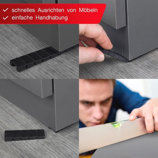Detontek 2 stuks onderlegwiggen, aanhangerwiggen met Detontek 2 stuks onderlegwiggen, aanhangerwiggen met