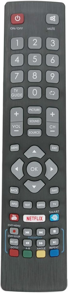 Vervangende afstandsbediening voor Full HD Smart LED 3D TV met Netflix en YouTube toetsen