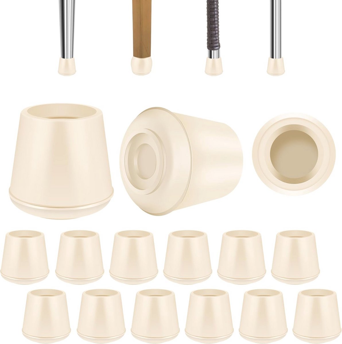 Rubberen stoelpootdoppen - 3/4 inch ronde vloerbeschermers voor stoelen