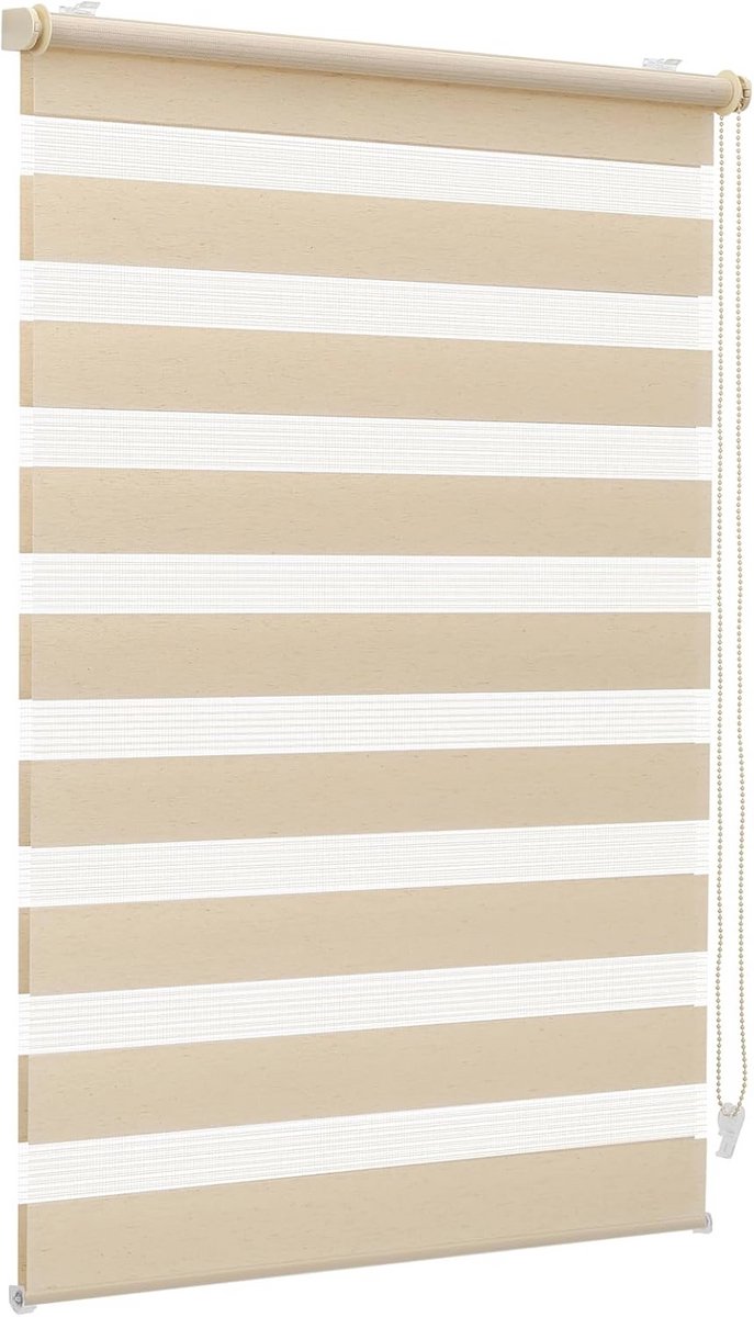 Dubbele Rolgordijn Klemmfix Zonder Boren voor Raam, Duo Rolgordijn, 40 cm Breed, Zonnebesc