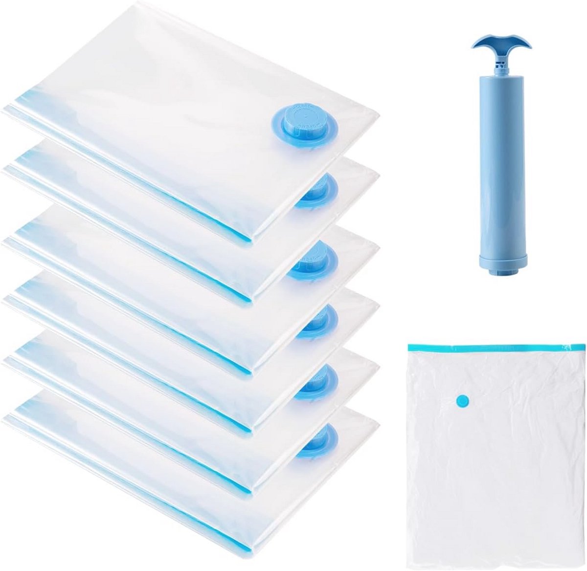Praktische vacuümzakkenset voor kleding en ruimtebesparing - 6 stuks (M: 70 x 50 cm)