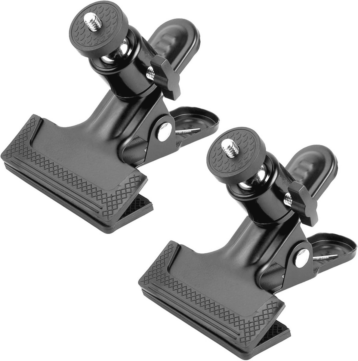 Camera Clip met Balhoofd en Reflector - Duurzame Metaal Rubber Bevestigingsclip voor Camera's en Microfoons - Set van 2