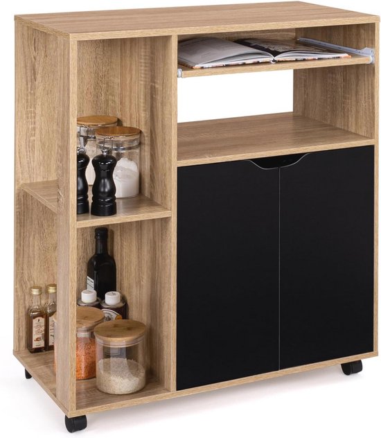 IDMarket - Meuble à Chaussures KLARK Imitation hêtre 3 Portes Noires avec étagère