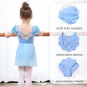 Bezioner Balletkleding Meisjes met Afneembare Balletrok Danslichaam Pofmouwen Balettekleding Meisjes Balletpak Kinderen Roze 110 (4-6 Jaar, 110-120 cm