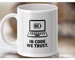 Mok In Code We Trust, Programmeur Cadeau, Computer Science Nerd Beker, Software Developer Koffiemok, Grappige Coder Theemok