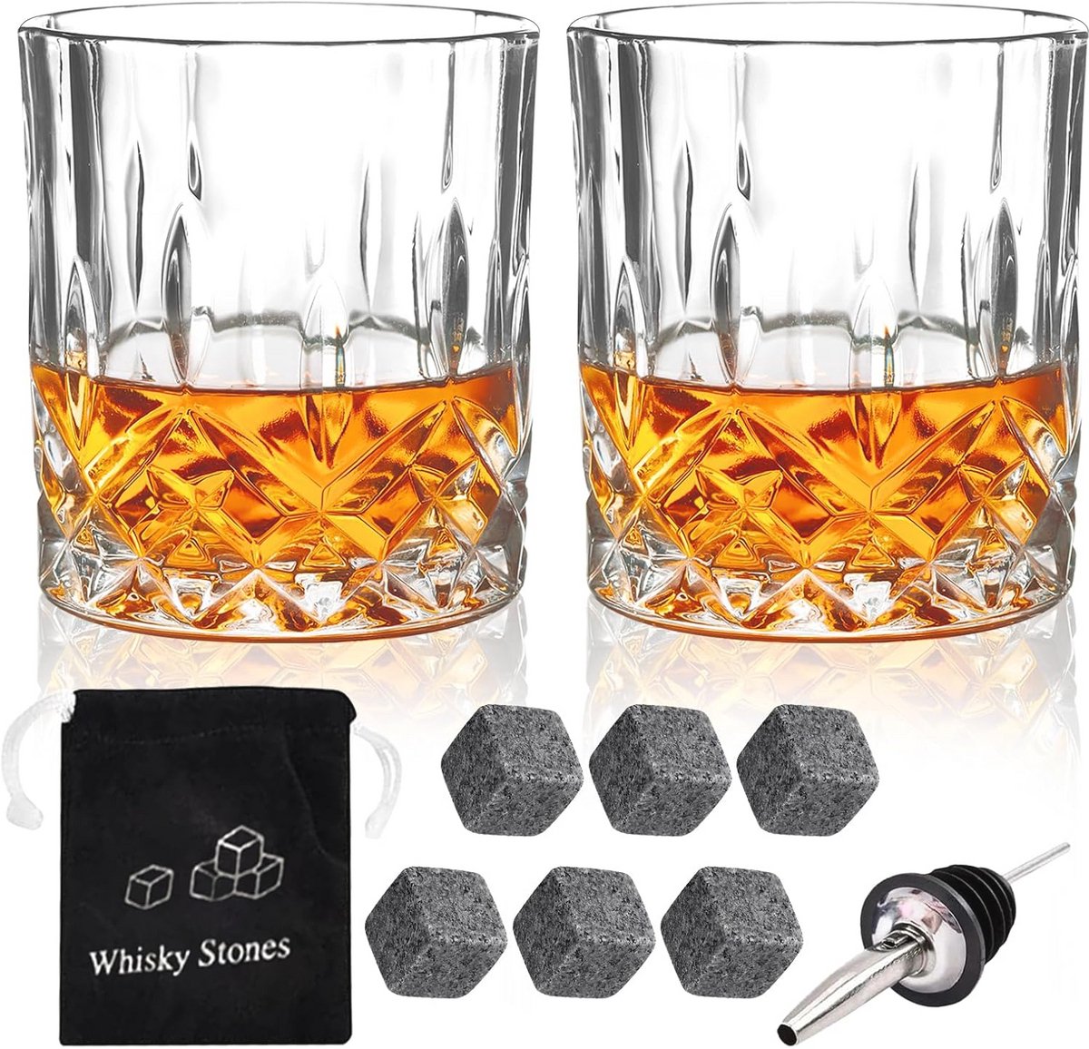Set van 2 Whiskyglazen 300ml - Perfecte Tumblers voor Scotch, Bourbon en Cocktails