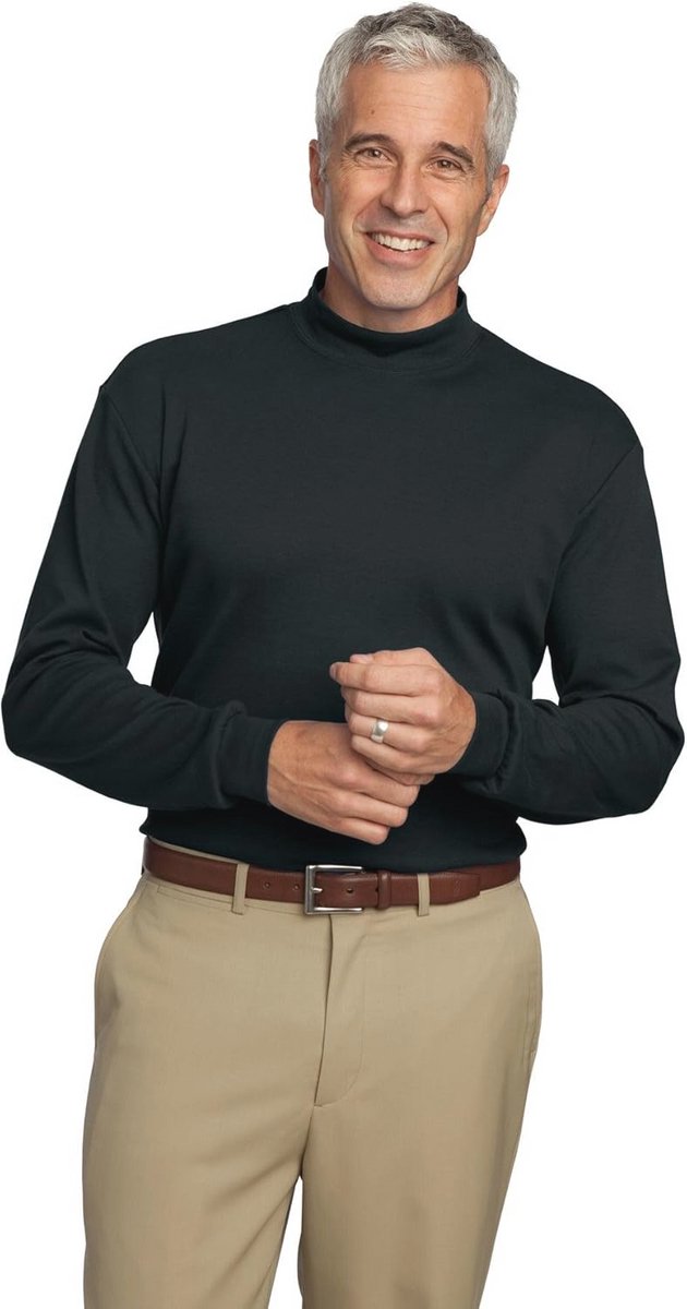 Interlock Knit Mock Coltrui - Groot - Blauw