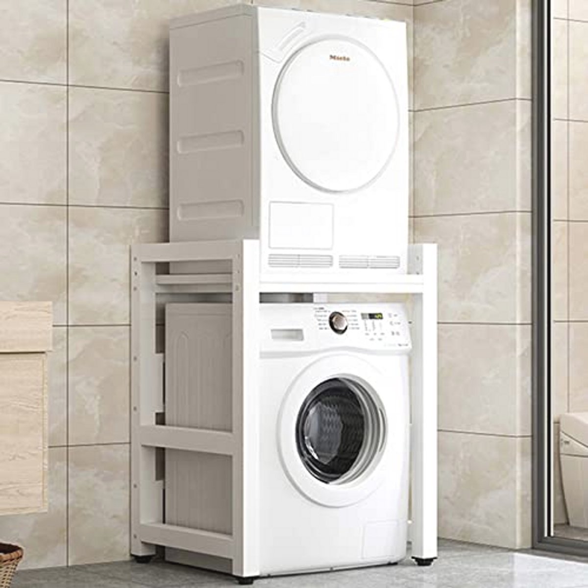 Wasmachinekast en opbergplank voor badkamer, keuken en balkon - Draagcapaciteit 300 kg