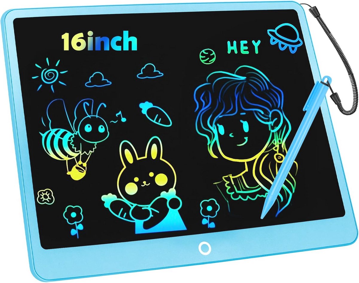 Elektronisch LCD-tekenbord 40,6 cm - Digitaal kleurentablet voor kinderen 3-12 jaar