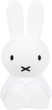Wit Miffy-lampje met lange oren en kruisjesmondje, op een witte achtergrond.