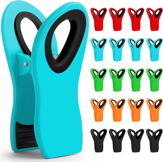 Trimming Shop 20 stks Voedselzak Afdichting Clips, Voedsel Opbergtas Clips, Kleurrijke Herbruikbare Afdichting Zakken Multifunctionele Clips voor Kast, Koelkast & Vriezer Opslag