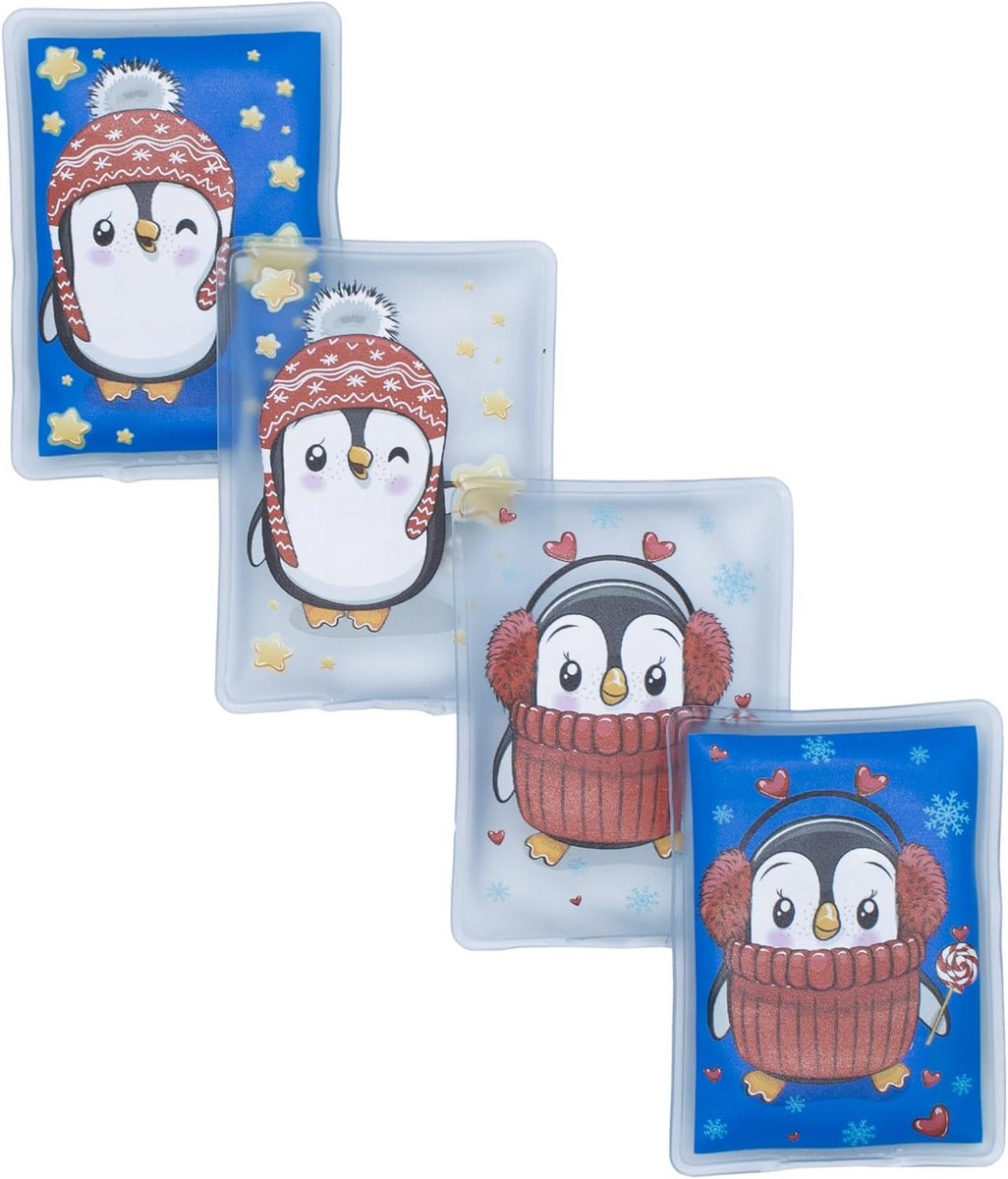 Set van 4 Herbruikbare Handwarmers voor Winter en Onderweg - Diverse Vrolijke Designs