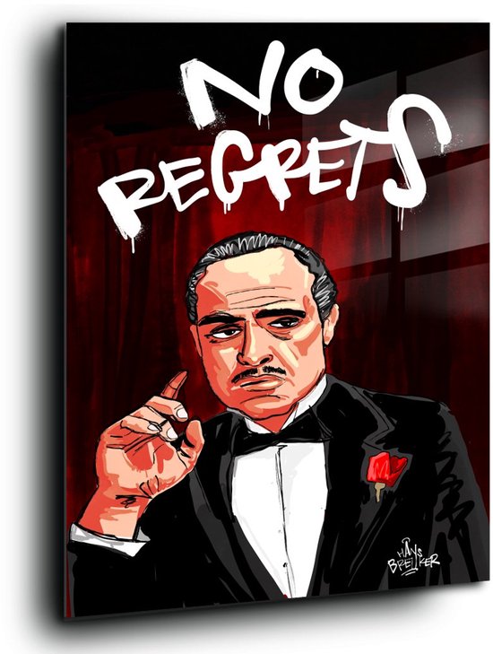 No regrets - Meerdere kleuren - Canvas 60 x 80 cm Ge | bol