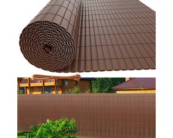 1.2 x 4 m PVC Tuinscherm voor Privacy – Tuinafscheiding & Balkonscherm – Bruin