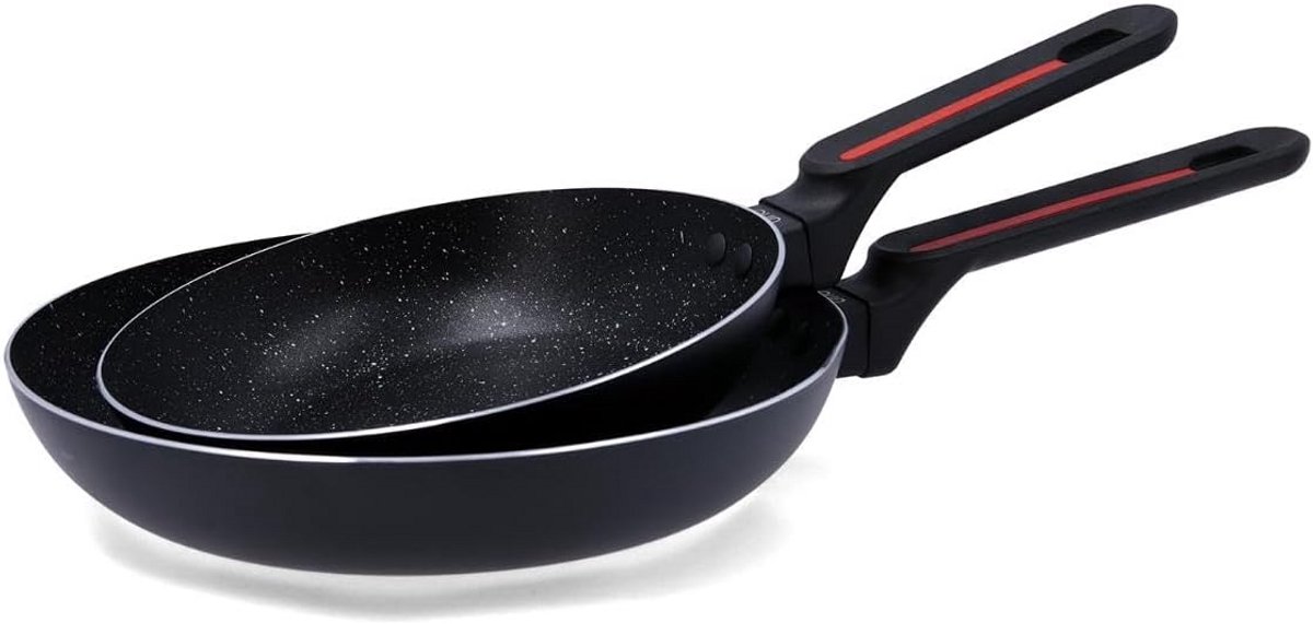 Set van 2 Koekenpannen 20 & 24 cm Aluminium Geschikt voor Alle Warmtebronnen