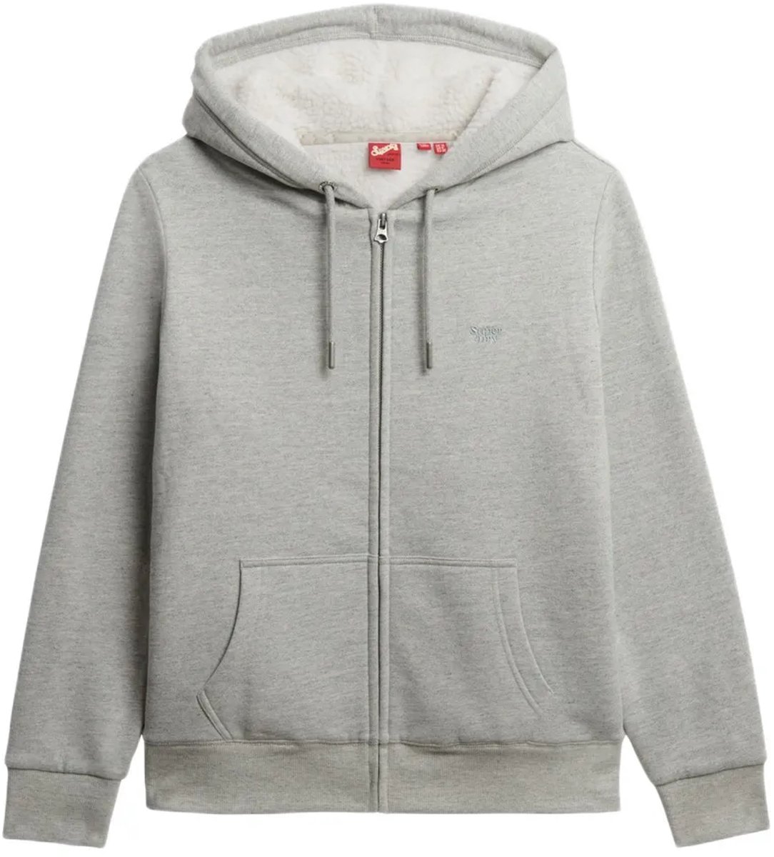 Superdry Essential Borg Gevoerde Zip Hoodie Dames Hoodies Grijs