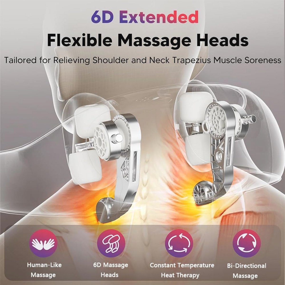 Draadloos Nek- en Schoudermassageapparaat met Kneedmassage en Verwarming - Perfect Cadeau voor Ouders