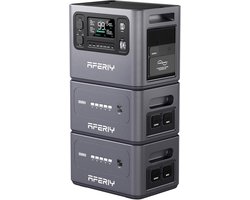 AFERIY 6144Wh Powerstation - elektrische generator - 2800W met 2 extra accu's - draagbaar stroomstation met uitbreidbare capaciteit - zonnegenerator voor thuis/camper/stroomuitval