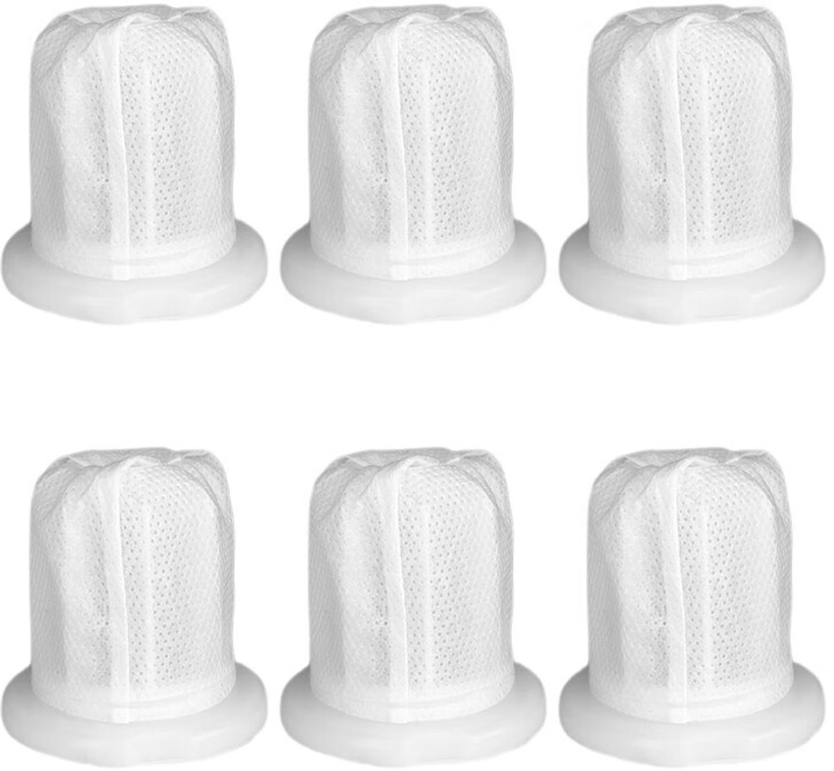 6 stuks - geschikt voor Vorwerk Kobold VC100 accustofzuiger - Vervangingsfilters - 7.7*8.8cm - Wit
