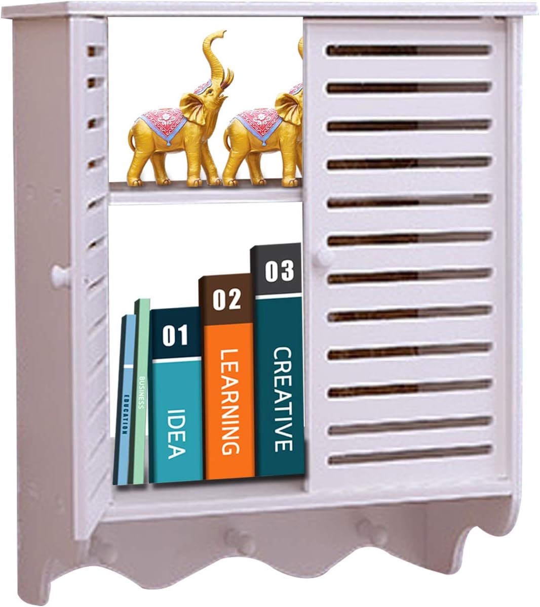 Hangkast 2 lagen wit 37x20x40,8 cm voor badkamer en keuken