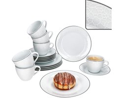 18-delig koffieservies VENEDIG van porselein voor 6 personen