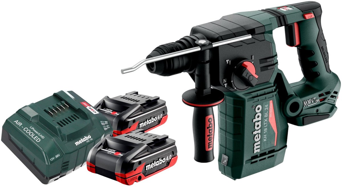 Metabo KH 18 LTX BL 24 accuboormachine 18 V 2,2 J SDS Plus Brushless + 2x LiHDX accu 4,0 Ah + oplader