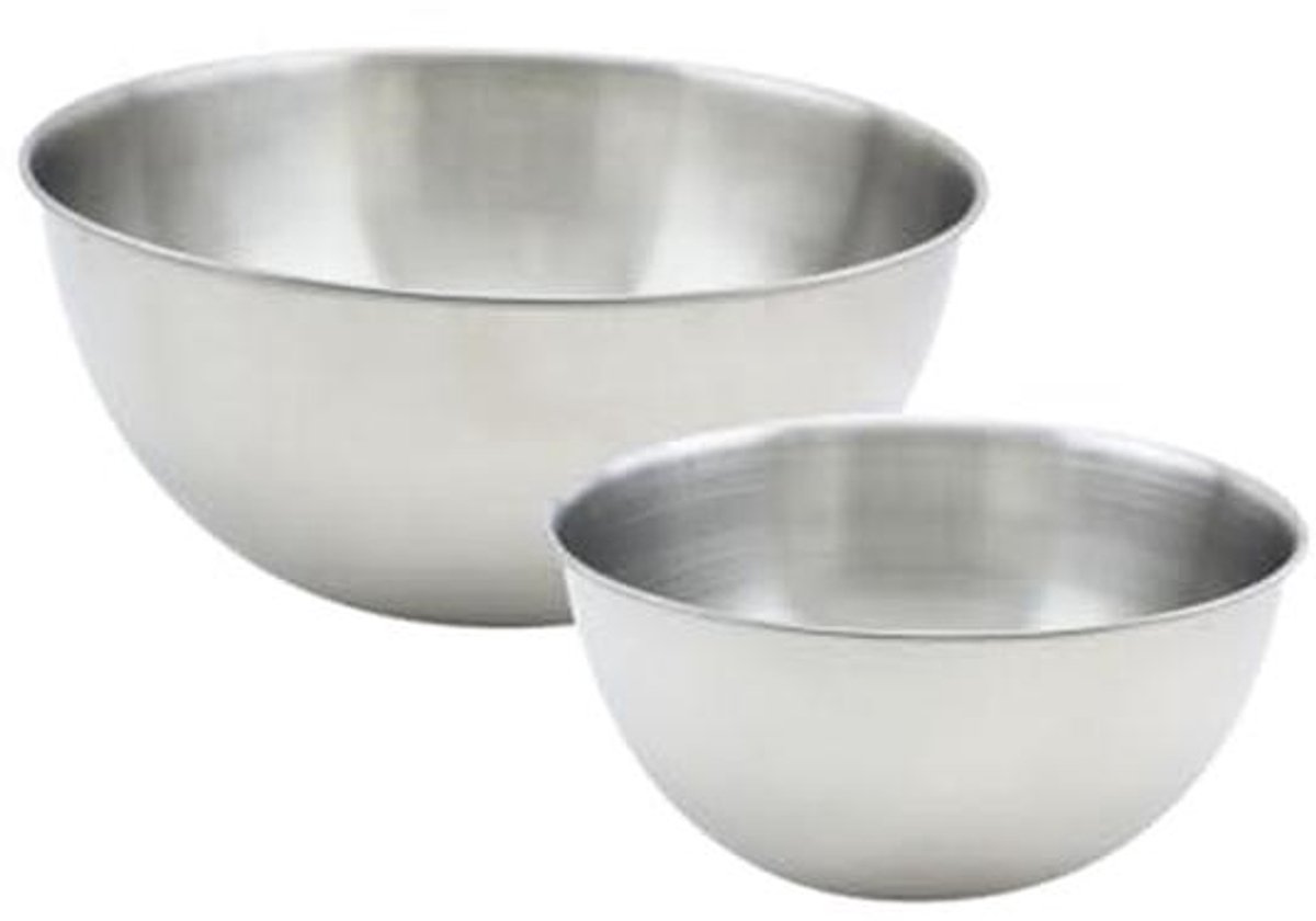 Set van 2 Roestvrijstalen Mengkommen van 20,5 en 25 cm - Ideaal voor Koken en Bakken