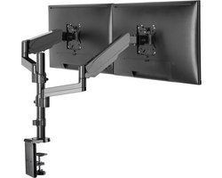 Dual Swing Arm PC Monitor Mount Gasveer 17-32 inch VESA 100x100 Hoogte 600mm
